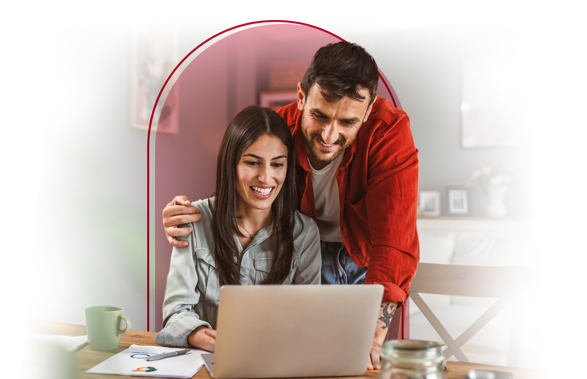Happy couple reviewing their benefits with American Fidelity